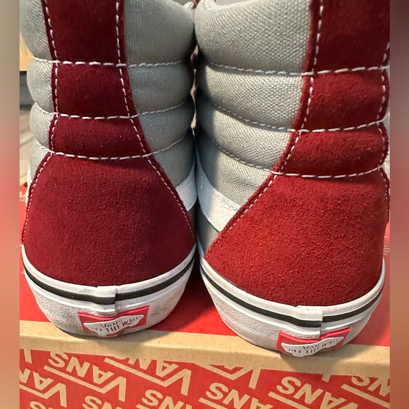 Men’s Vans Burgundy and Gray Sk8-Hi Sneakers - Picture 3 of 6
